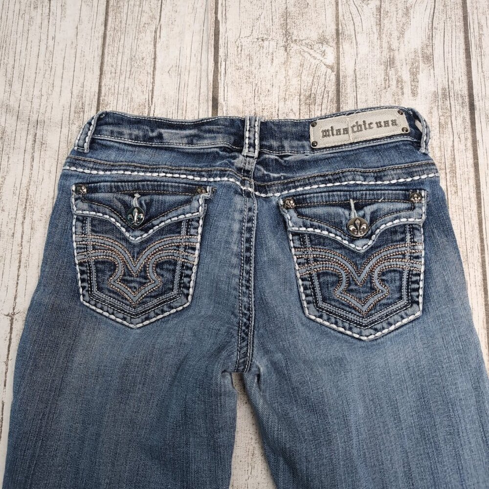 Miss Chic USA White Stitching Y2K Ultra Low Rise Jeans